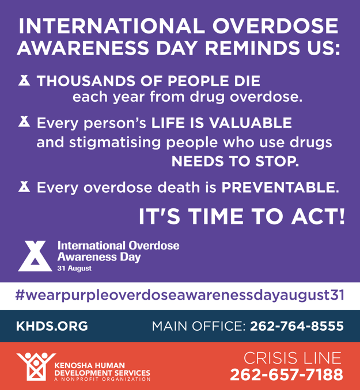 International Overdose Awareness Day Reminds Us: Thousands of people die each year from drug overdose. Every person's life is valuable and stigmatising people who use drugs needs to stop. Every overdose death is preventable. It's time to act! - International Overdose Awareness Day August 31