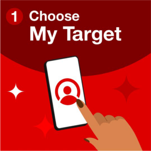Illustration of hand pointing at a smart phone. The smart phone has an icon of a person. Overlaid text says #1 Choose My Target